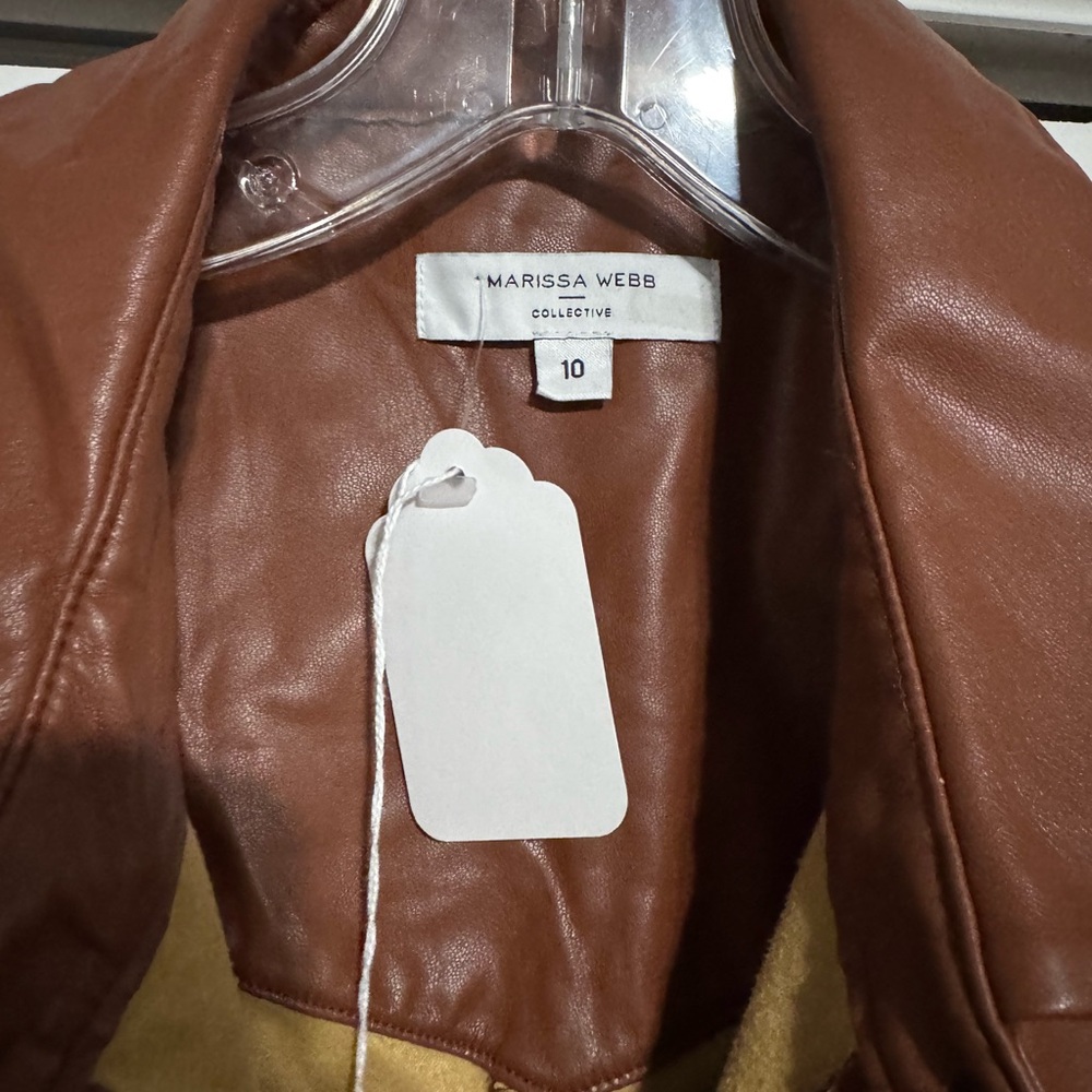 Marissa Webb Brown Faux Leather Midi Dress - Picture 4 of 5